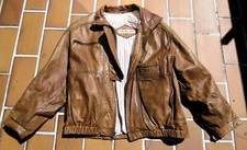 Echt-Vintage Lederjacke/Bomberjacke Damen/john Rains ford/rustikal braun/Gr.38