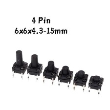 6 x 6 mm 4 polig Mini Taster