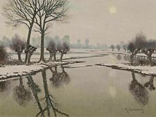 Max Clarenbach - Wintersonne am Niederrhein, 60 x 80 cm