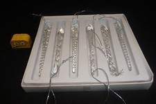 6 Eiszapfen  Glas Kristall ca.  12 cm Weihnachtsbaum  Vintage