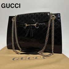Gucci Gg Muster Lack Schwarz