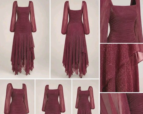 Abendkleid bordeaux glitzer - abendkleid,