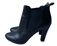 KONSTANTIN STARKE Stiefeletten mit Stretcheinsatz Gr. 37 Echtleder schwarz NEU