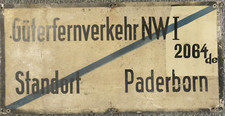 LKW Speditions Standort Schild Güterfernverkehr NWI 2064de Standort Paderborn
