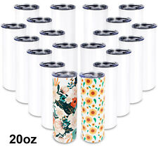 HTVRONT Sublimation Becher 20Oz Schlank Gerade Edelstahl Rohlinge Skinny Tumbler