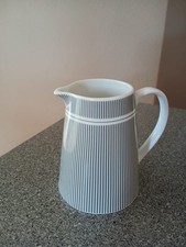 Krasilnikoff Milchkännchen Krug Kännchen anthrazit grau weiß gestreift NEU