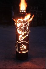 Drache Feuerstelle Feuerschale Terassenfeuer Feuerkorb Feuertonne Eisen Edelrost