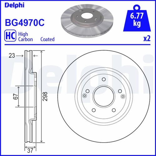 Bremsscheibe delphi bg4970c - delphi,