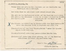 Sehr seltener Einlagezettel