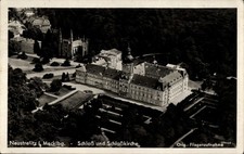 Ak Neustrelitz am Zierker See, Fliegeraufnahme, Schloss, Schlosskirche - 4740941