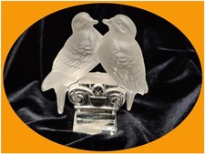 GOEBEL CRYSTAL COLLECTION 2 Tauben Glas Kristall Bleikristall Figur Sockel TOP