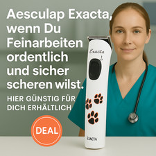 💎AESCULAP Exacta GT416 LiIon Akku Hunde Schermaschine. Für Gesicht + Pfoten etc