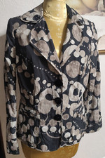 neue Frühjahrs- Blazer-Jacke von CASSANI, Gr. 38,Grau-Töne mit Punkten,Baumwolle