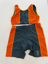 RONO Triathlon Set Damen, Hose XL, Top L, grau-orange