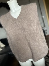 italy Pullunder schulter Neu mohair Wolle gr. 38 40 nude hellbraun Pullover