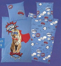 Meradiso Kinder Renforce Wende Bettwäsche Tiger 135 x 200 cm 100 % Baumwolle