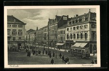 Karlsruhe, Strassenbahn in der Kaiserstraße, Ansichtskarte 