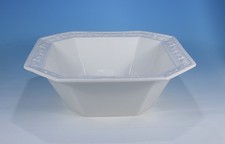 KPM "Kurland weiß" Schale 22,5 x 22,5 cm. 1 Schleifstrich