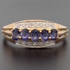 Cluster-Ring 9 kt Gelbgold