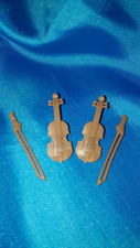 Playmobil Bach Puppenhaus 2 x Violine Geige mit Bogen Orchester braun Set top