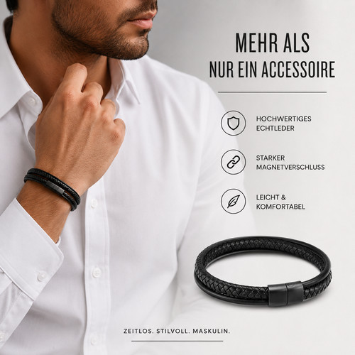 Herren lederarmband mehrreihig - herren,