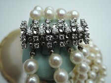 Akoya Zuchtperlen Armband mit Diamanten 22 cm 143