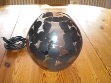 Ikea Lampe Knubbig B0705 Glas Blüten Blätter schwarz - Lampe Leuchte Tischlampe