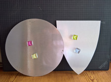 Schild Tafel Platte - 2 Stück RUND & WAPPEN - DIY Basteln - magnetisch - SILBER