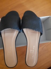 La Shoe Pantoletten 40 Schwarz Leder Nie Getragen Original Verpackt