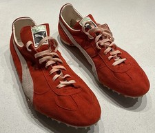 Vintage Holzbahn-Sprintspikes Puma, Größe UK 10, US 11, EU 44,5  Rarität