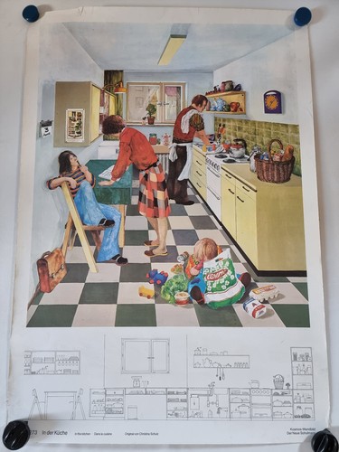Vintage schulwandbild in der - in,