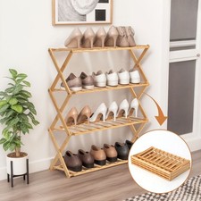 4 Ebenen Schuhregal Bambus