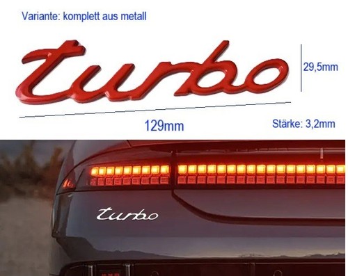 Metall turbo schriftzug rot - metall,