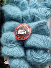 110g / 11x 100% Angora Anny Blatt Wolle pastellblau Fb. 2289 seltene Kostbarkeit