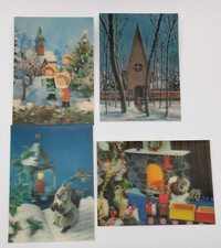 3-D Postkarten Kippkarten Alt Retro Vintage bunt unversendet