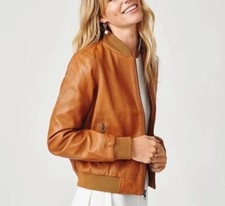 Damen tan lederjacke - damen,