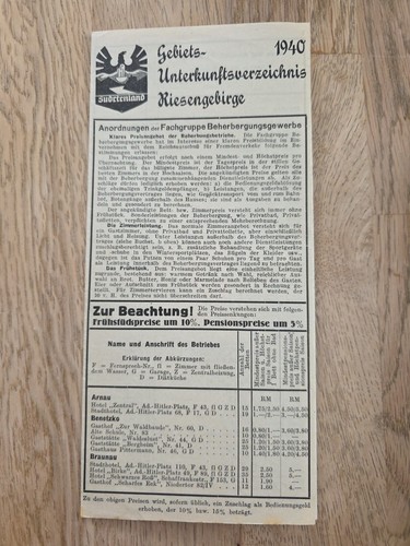Unterkunftsverzeichnis