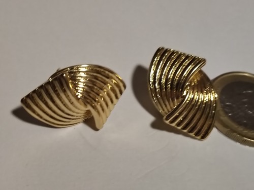 Ohrclips goldfarben rillen - goldfarben,