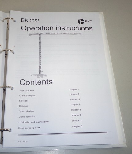Operation instructions potain - operation,