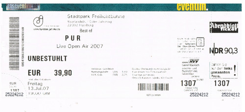 Pur konzertkarte ticket vom - -,