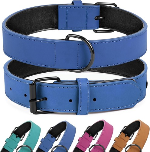 Hundehalsband leder blau - leder,