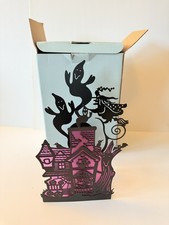 Partylite Halloween Geisterhaus Teelicht Kerzenhalter lila schwarz 