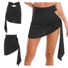 DE Damen Latin Tanzrock High Waist Standard Dance Skirt Unregelmäßig Minirock