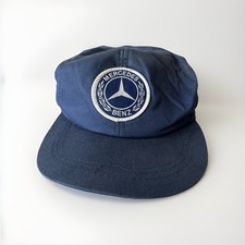 Vintage Retro Mercedes 90s Card Cap Kappe Mütze schwarz hellblau
