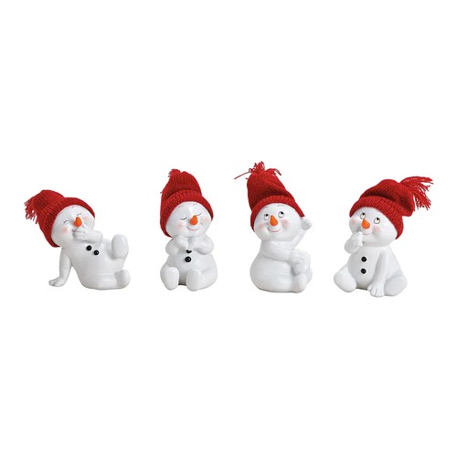 4er set lustige schneemänner - 4er,