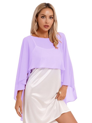 Damen poncho chiffon stola - chiffon,