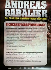 ANDREAS GABALIER 2019 MÜNCHEN - Concert Poster - Konzert Plakat - DIN A0 xx