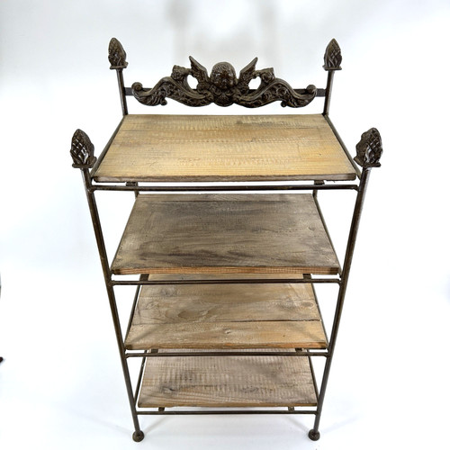 Vintage etagere metall holz - metall, 4