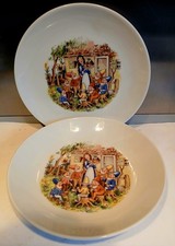 2 x  DDR Kinderteller Schneewittchen und die 7 Zwerge Kahla Porzellan OSTALGIE