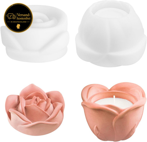 Silikonform rose für kerzen - rose, &
